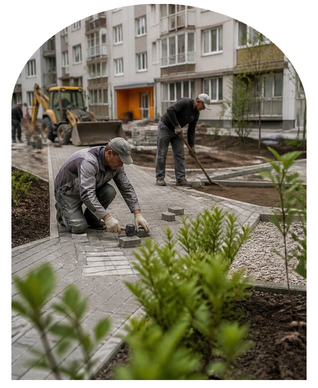 Благоустройство двора многоквартирного дома в Камышине